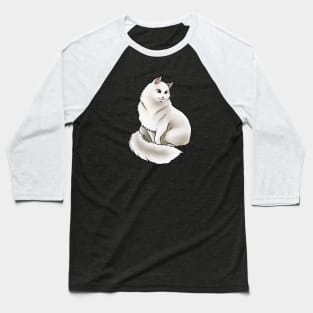 Cat - Siberian - White Baseball T-Shirt